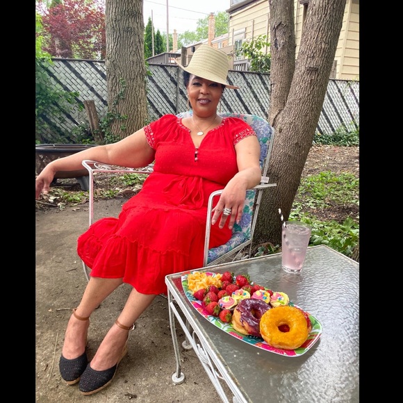 Embroidered Ruffle Dress - Picture 3 of 3